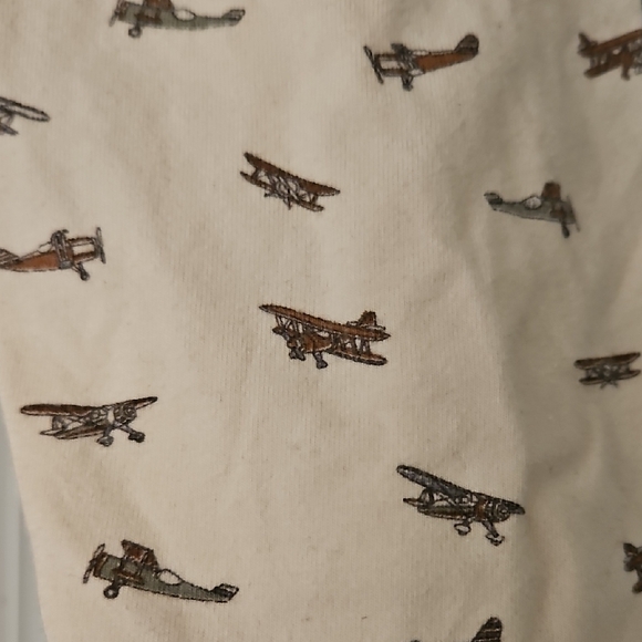 Jamie Kay Cream Pajama Bottoms with Aircraft Design - Picture 3 of 6